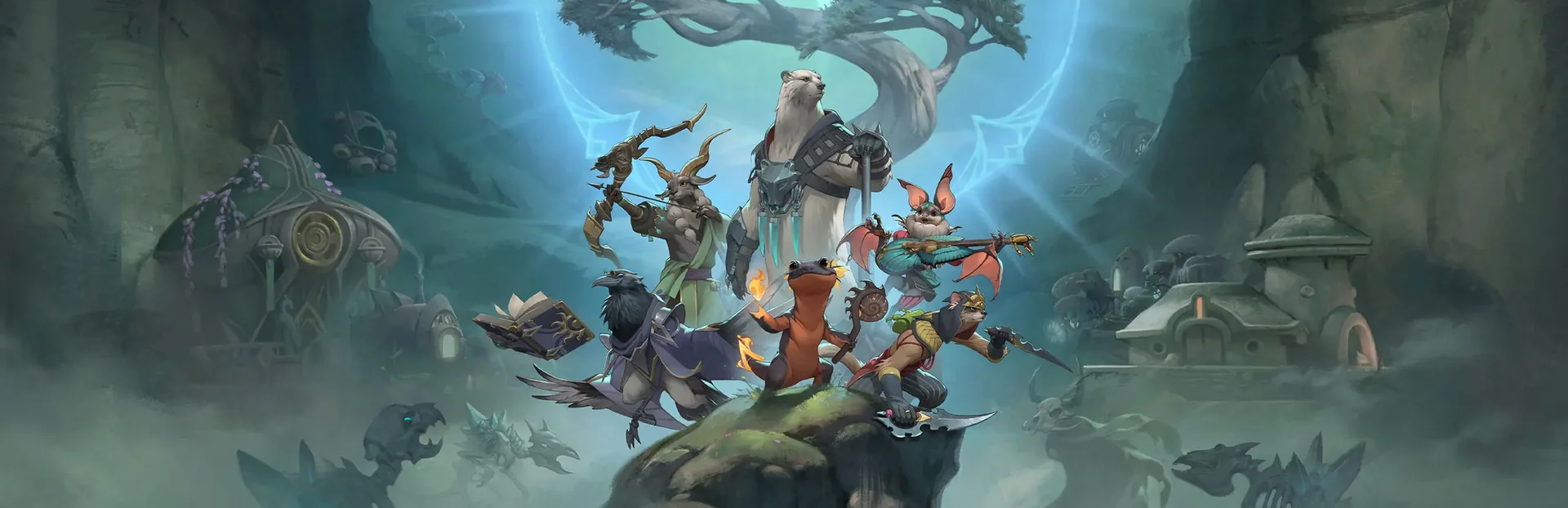 The heroes of Sunderfolk beneath the Lifetree